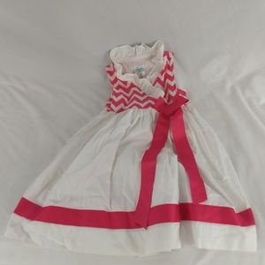 Peaches & Cream Pink & White Dress Girls 4T
